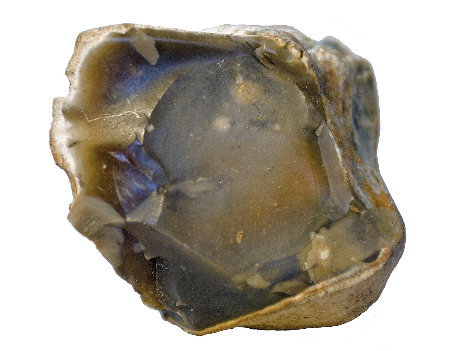 Dark fractured flint representative of a Sancerre soil family