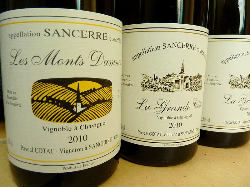 Bottles of Pascal Cotat Les Monts Damnés and La Grande Côte 2010